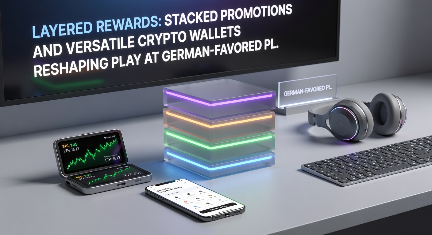 Darstellung eines Spielers mit gestapelten Crypto-Belohnungen und Wallet-Integration auf einer deutschen Plattform