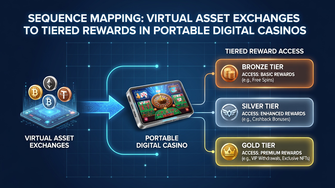 Darstellung der Sequenzkartierung von Krypto-Transaktionen in mobilen Casinos mit gestaffelten Belohnungssystemen