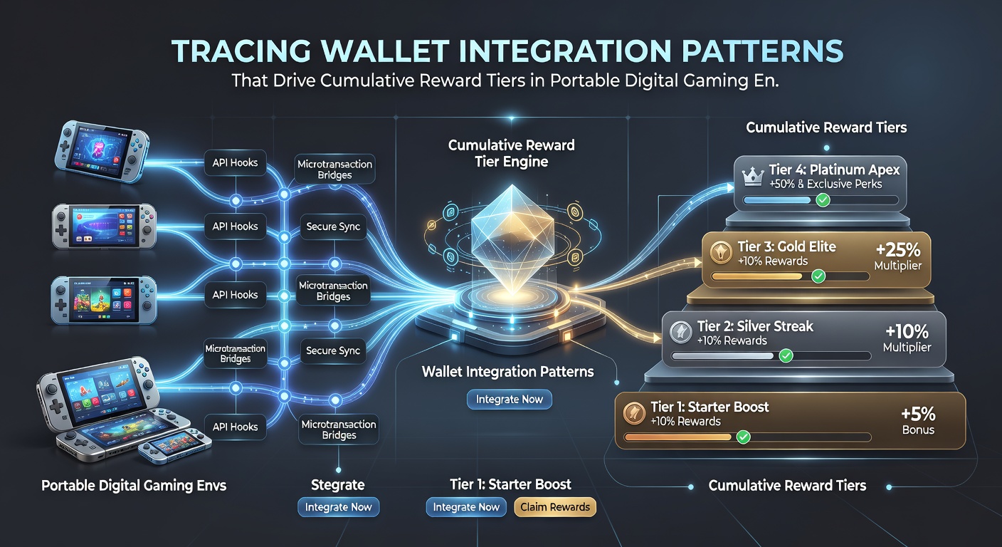 Darstellung kumulativer Belohnungsstufen durch integrierte Wallets in digitalen Spielen